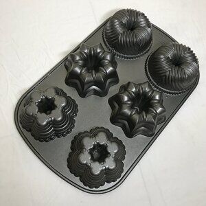 Nordic Ware Multi Mini Bundt Pan 6 Cups 1.8 Liters Made in USA